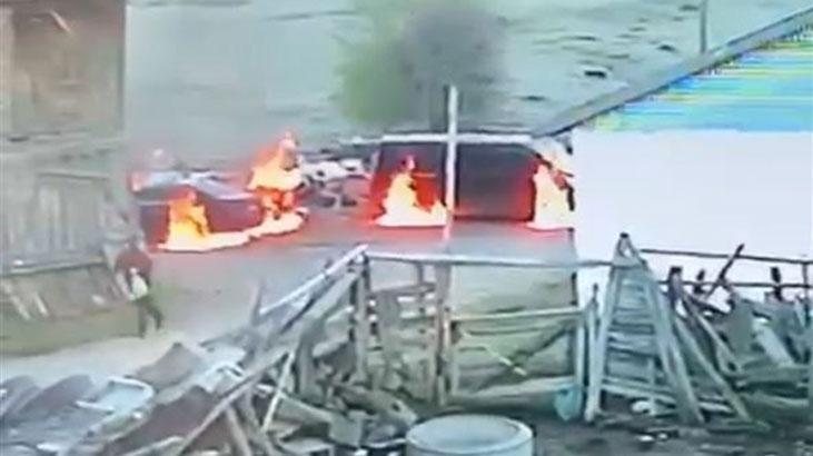 Muhtar ve Oğlunun Dört Aracı Kundaklandı: Güvenlik Kamerası Kayıttaydı