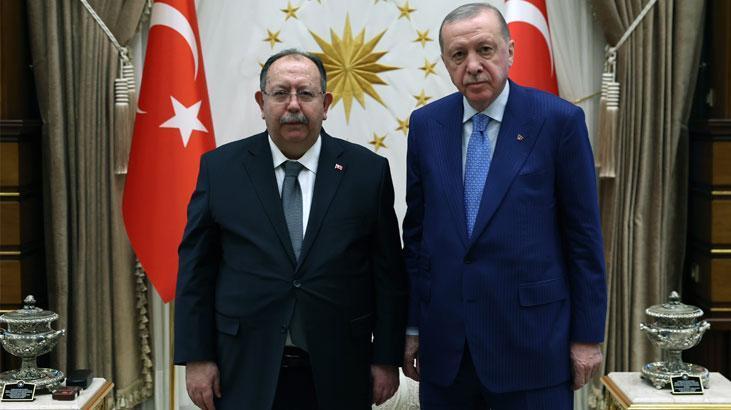 Cumhurbaşkanı Erdoğan, YSK Başkanı Yener'i Külliye'de Ağırladı