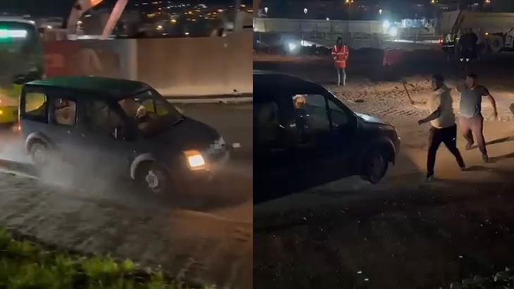 Kocaeli'de Trafik Kaosu: Öfkeli Sürücü Araçlara Aldırmadan Çarptı