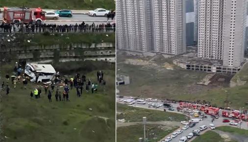 Esenyurt'ta Servis Aracı Şarampole Uçtu: Çok Sayıda Yaralı Var