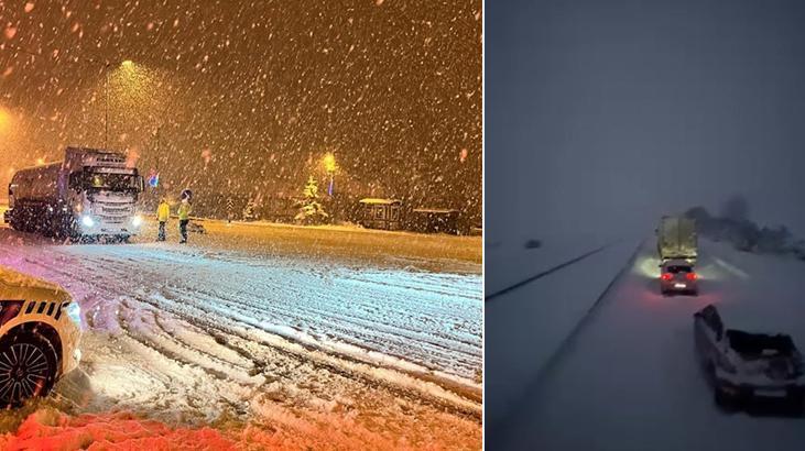 Yoğun Kar Yağışı Gerede-Karabük Yolunu Ulaşıma Kapattı