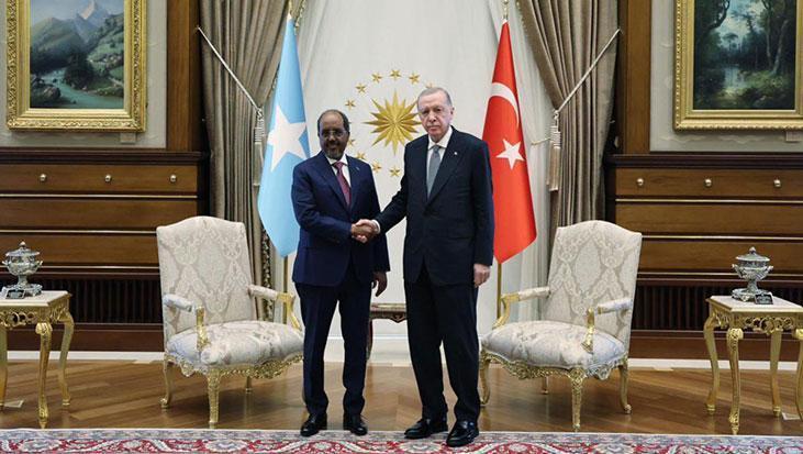 Erdoğan ve Somali Cumhurbaşkanı Mahmud Dolmabahçe'de Bir Araya Geldi