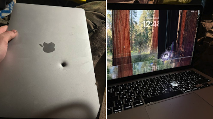 MacBook, Topçu Mermisi Parçasını Durdurarak Askerin Hayatını Kurtardı