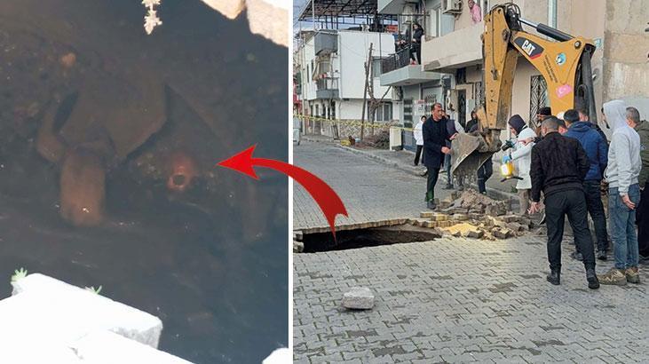 Manisa'da Yol Çökmesiyle Birlikte İnsan Kemikleri Bulundu