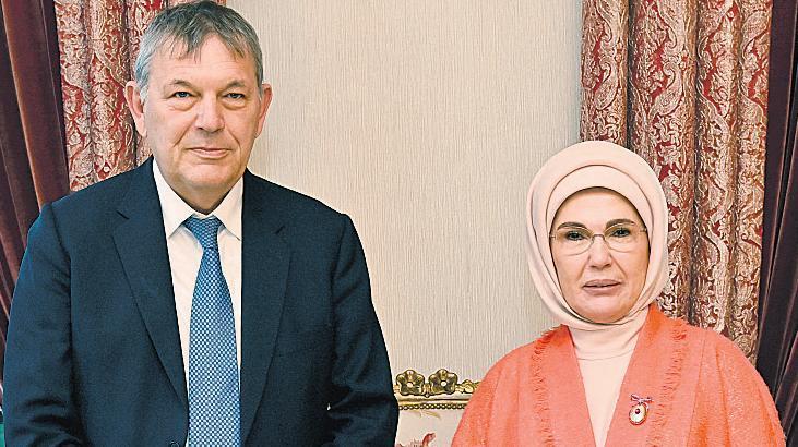 Emine Erdoğan ve Lazzarini'den Filistin Konulu Görüşme