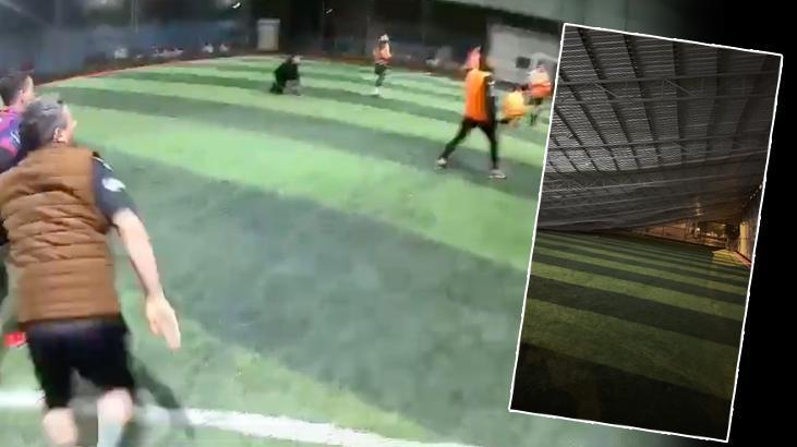 Antalya'da Şiddetli Rüzgar Halı Sahayı Vurdu: Futbolcular Son Anda Kurtuldu