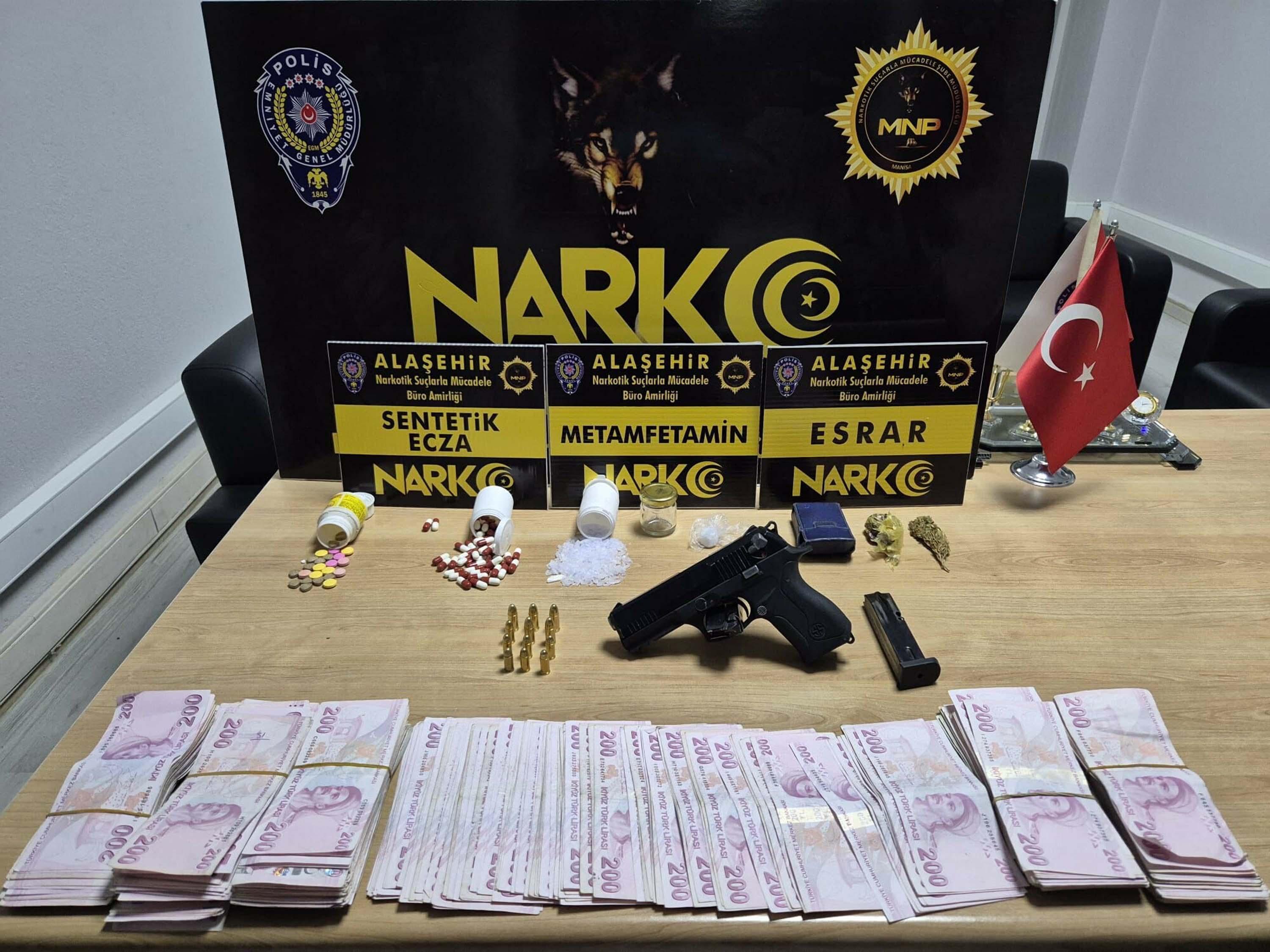 Manisa'da Uyuşturucu Operasyonu: Evden Yüksek Miktarda Maddi Değer ve Suç Unsuru Çıktı