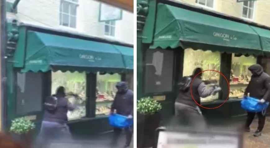 Gündüz Vakti Londra Kuyumcusuna Balyozlu Soygun: Göz Kamaştıran Değerli Eşyalar Hızla Kayboldu