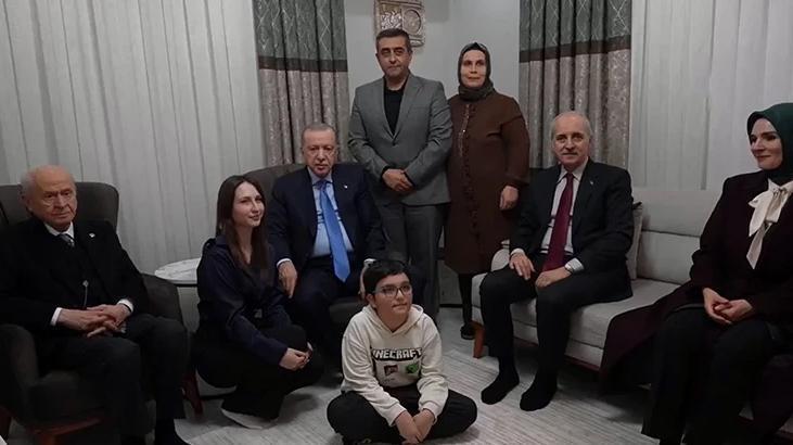 Erdoğan ve Bahçeli, Osmaniye'de Depremzede Aileyi Ziyaret Etti