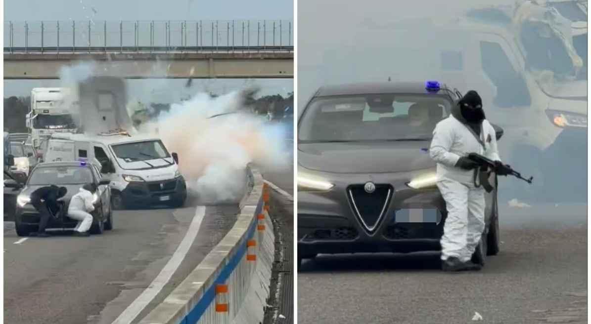 Otobanda Uzun Namlulu Silahlarla Çarpıcı Soygun Girişimi