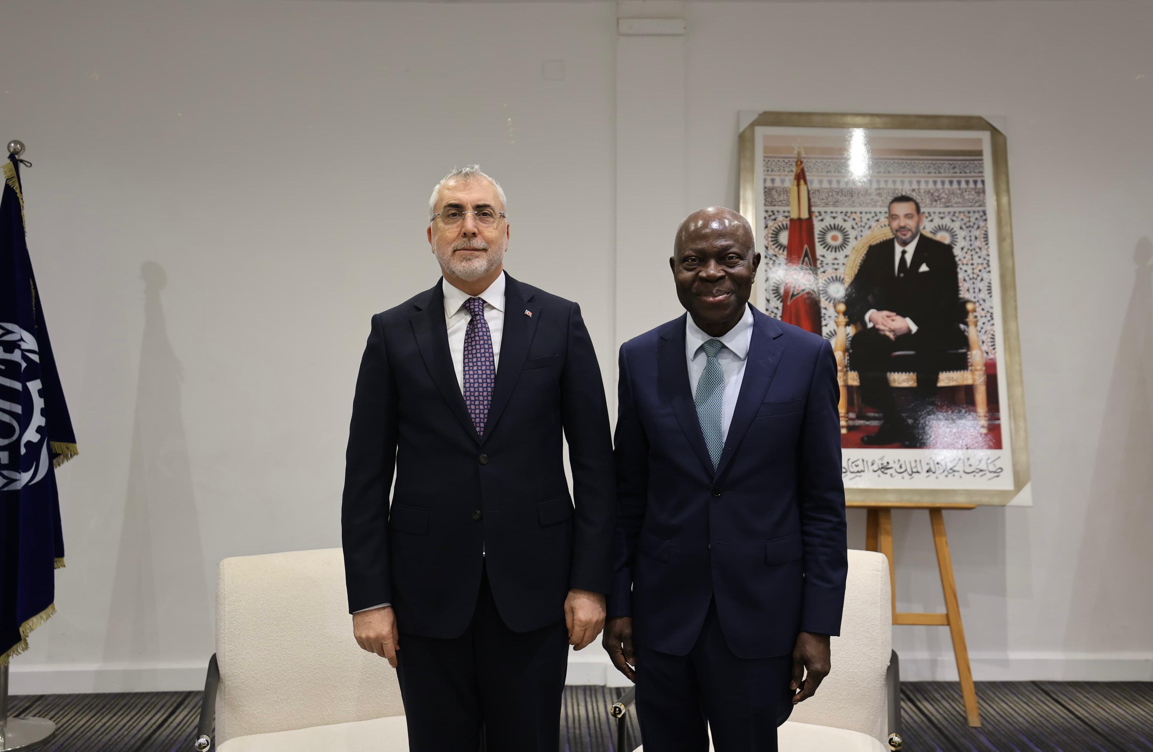 Bakan Işıkhan, ILO Genel Direktörü Houngbo ile Sosyal Adalet ve Çocuk İşçiliği Mücadelesini Görüştü